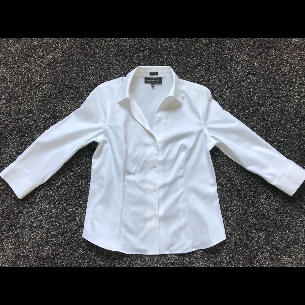 Jones New York non-iron women’s white blouse